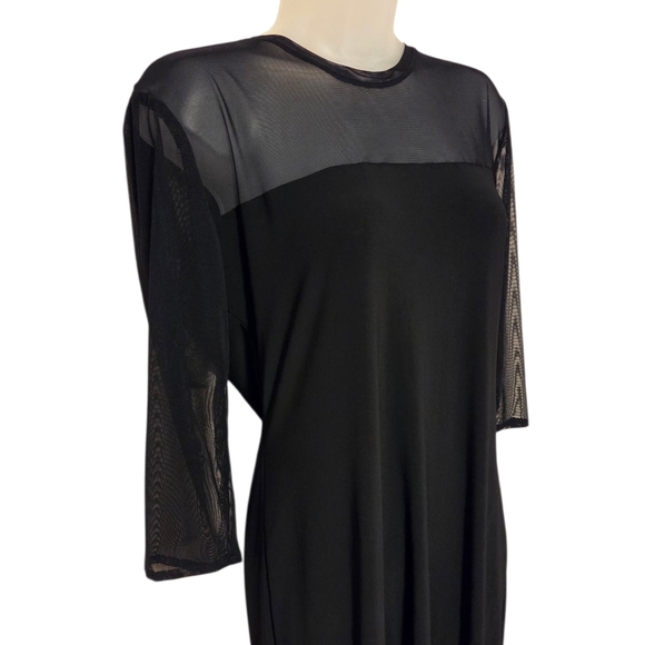 KamaliKulture Dress NORMA KAMALI Sheer Black Minimalist Long Sleeves Large Party - Picture 2 of 8